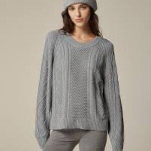 JCrew Wallace & Barnes cable-knit crewneck sweater in washed cotton SzM